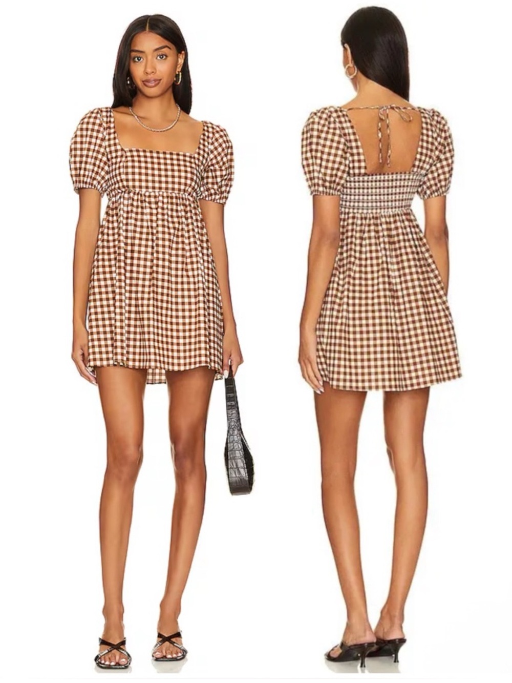 NWT Show Me Your Mumu Smitten Babydoll Dress in Brown size xl